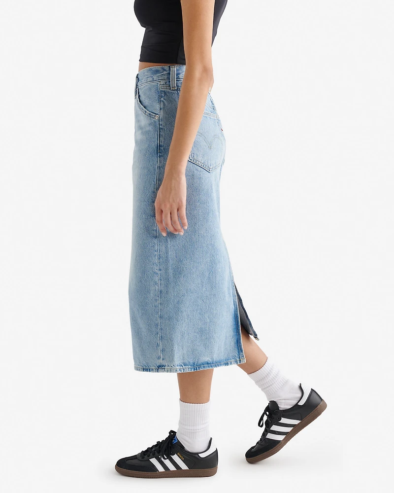 Levi's High Rise Back Slit Womens Skirt