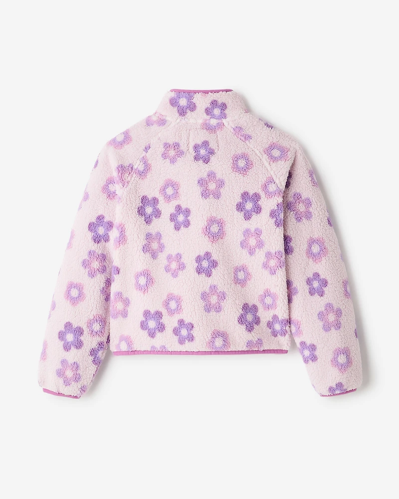 Blouson en mouton à motif floral pour filles