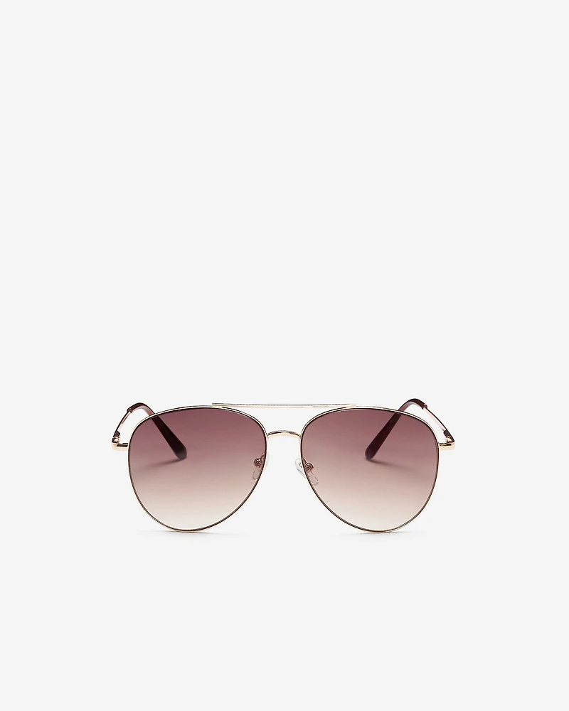Lunettes style aviateur en métal Lunettes de soleil femmes