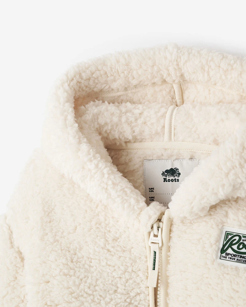 Chandail à capuchon et glissière en molleton style mouton Creekside pour bébés