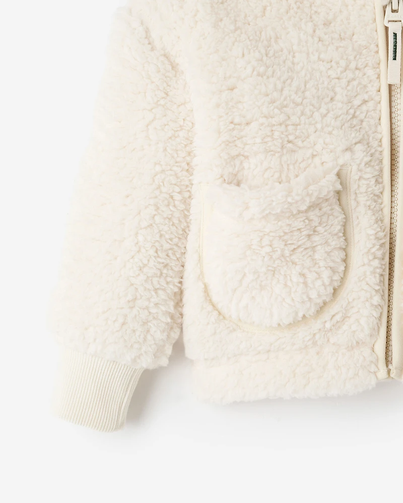 Chandail à capuchon et glissière en molleton style mouton Creekside pour bébés
