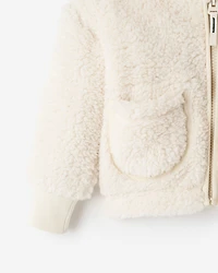 Chandail à capuchon et glissière en molleton style mouton Creekside pour bébés