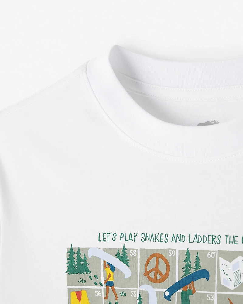 Kids Beaver Canoe Snakes And Ladders T-Shirt