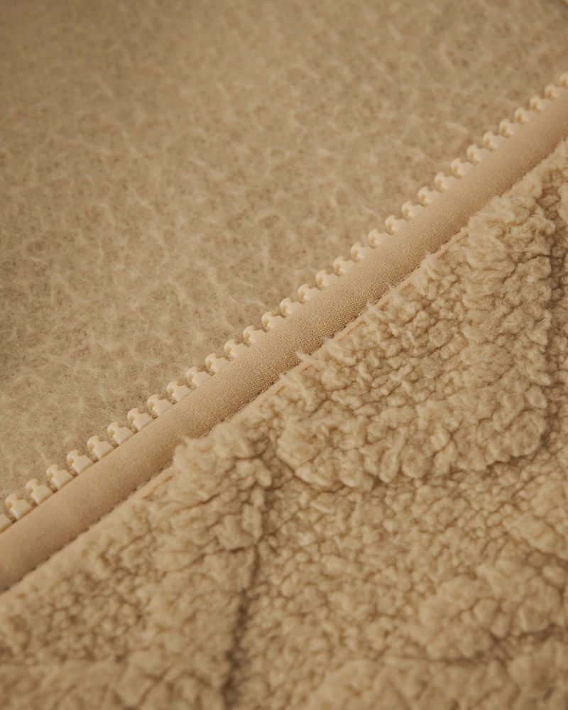 Cable Shearling Fleece Quarter Zip