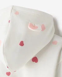 Chandail à capuchon et glissière douillet Amour Ourson pour tout-petits