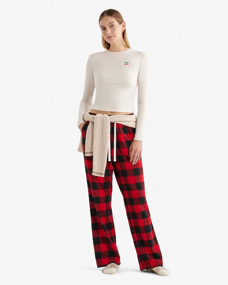 Chandail ajusté à manches longues Temps des fêtes pour femmes