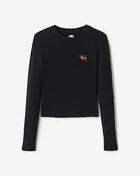 Womens Holiday Fitted Long Sleeve Top