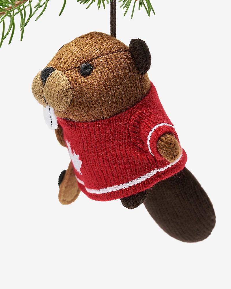 Ornement Castor Hockey