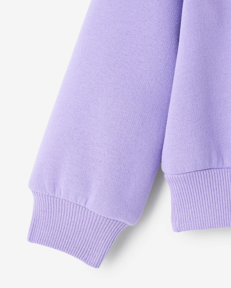 Chandail à col rond bouffant en molleton Nuage pour toutes-petites