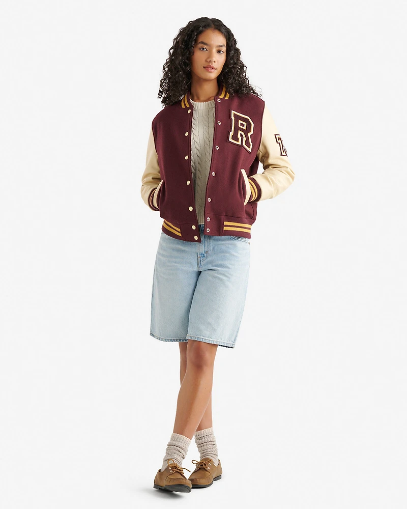 Blouson universitaire rétro pour femme