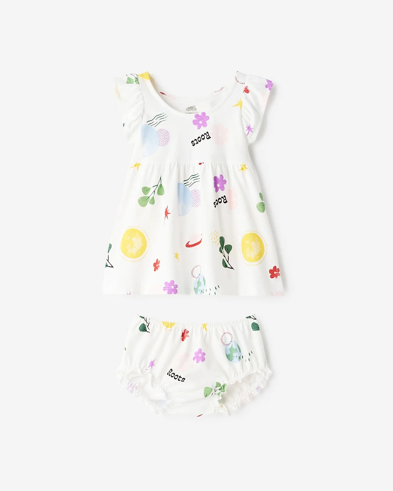 Robe babydoll Terre magique pour bébé
