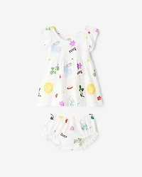 Robe babydoll Terre magique pour bébé