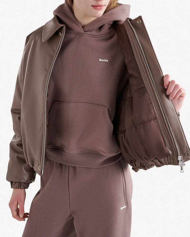 Blouson matelassé en cuir