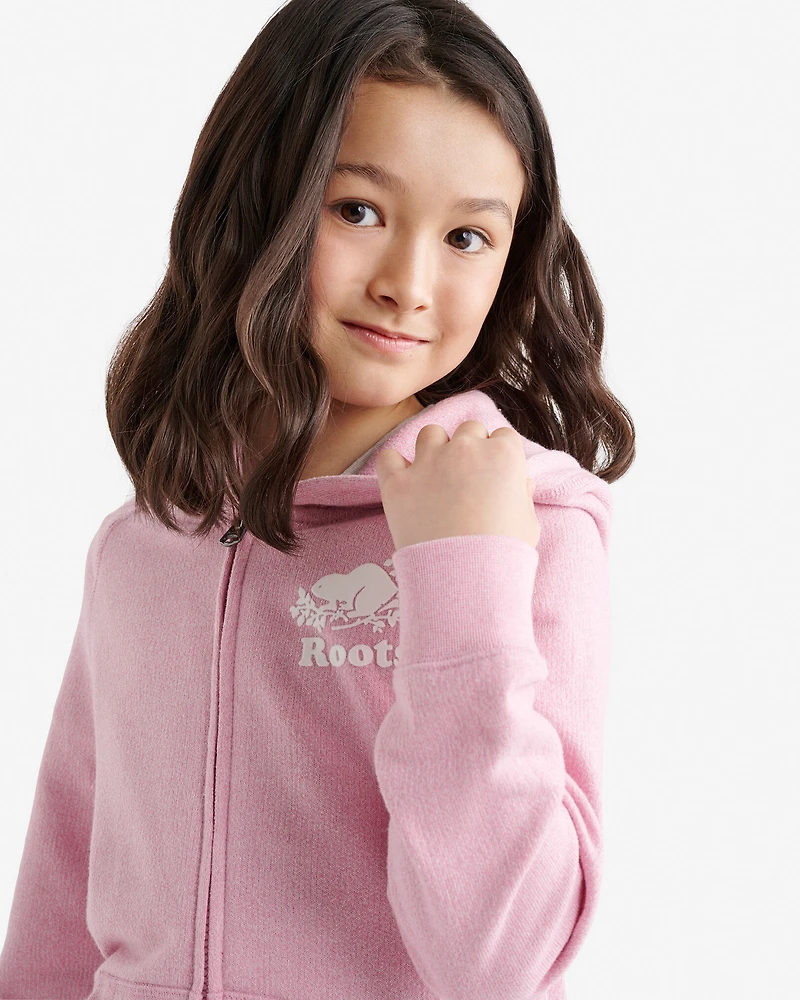 Chandail original à capuchon et glissière en coton bio pour enfants