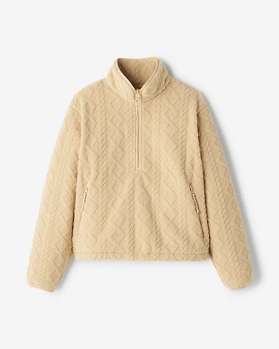 Cable Shearling Fleece Quarter Zip