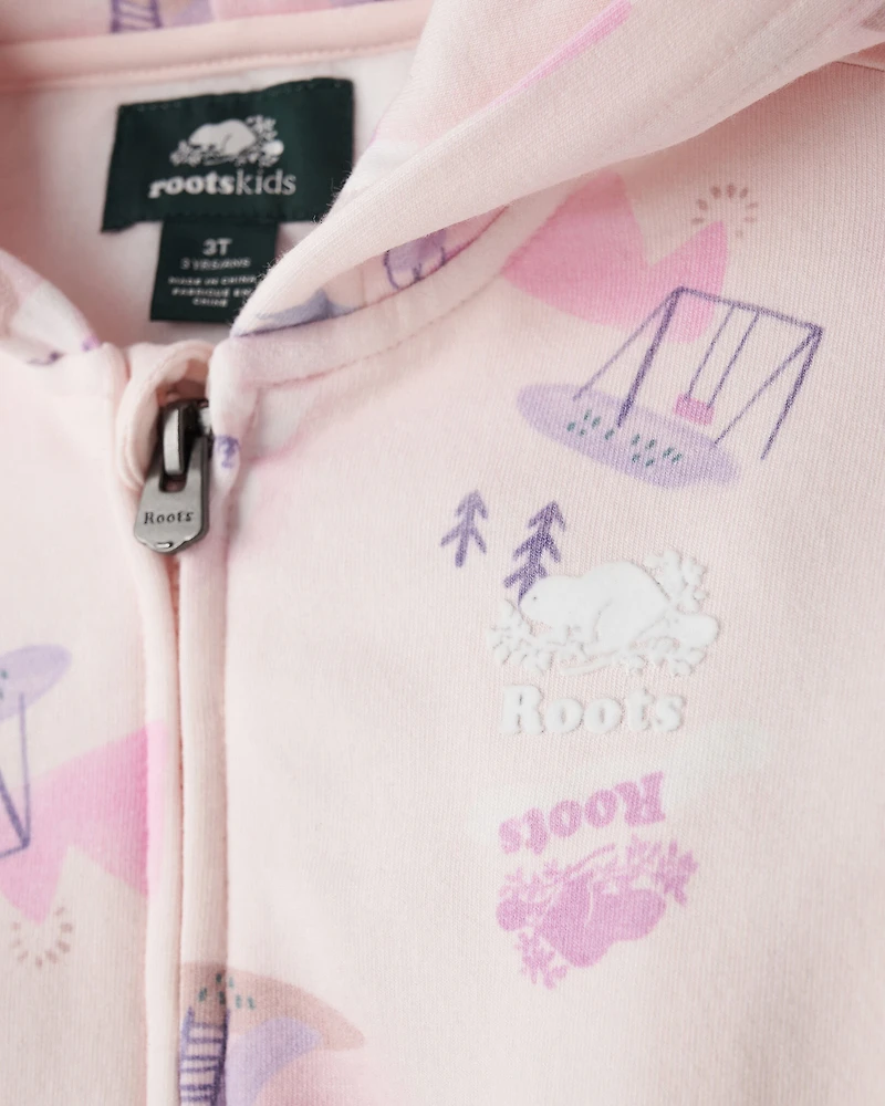 Chandail à capuchon et glissière Terrain de jeu de la nature pour tout-petits