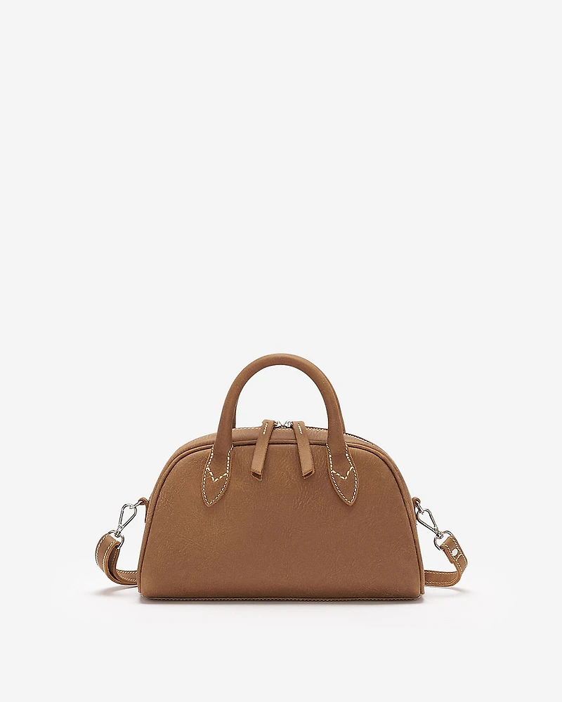 Mini sac à main style bowling en cuir Tribe