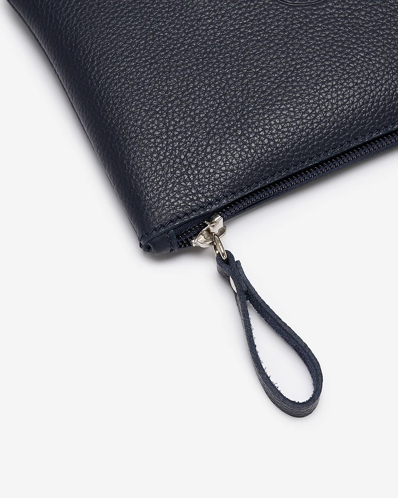 Grande pochette à glissière en cuir Cervino