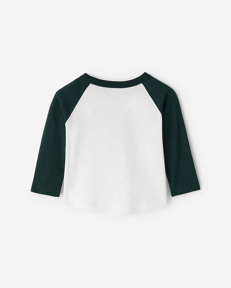 T-shirt style baseball Cooper en coton bio pour bébés