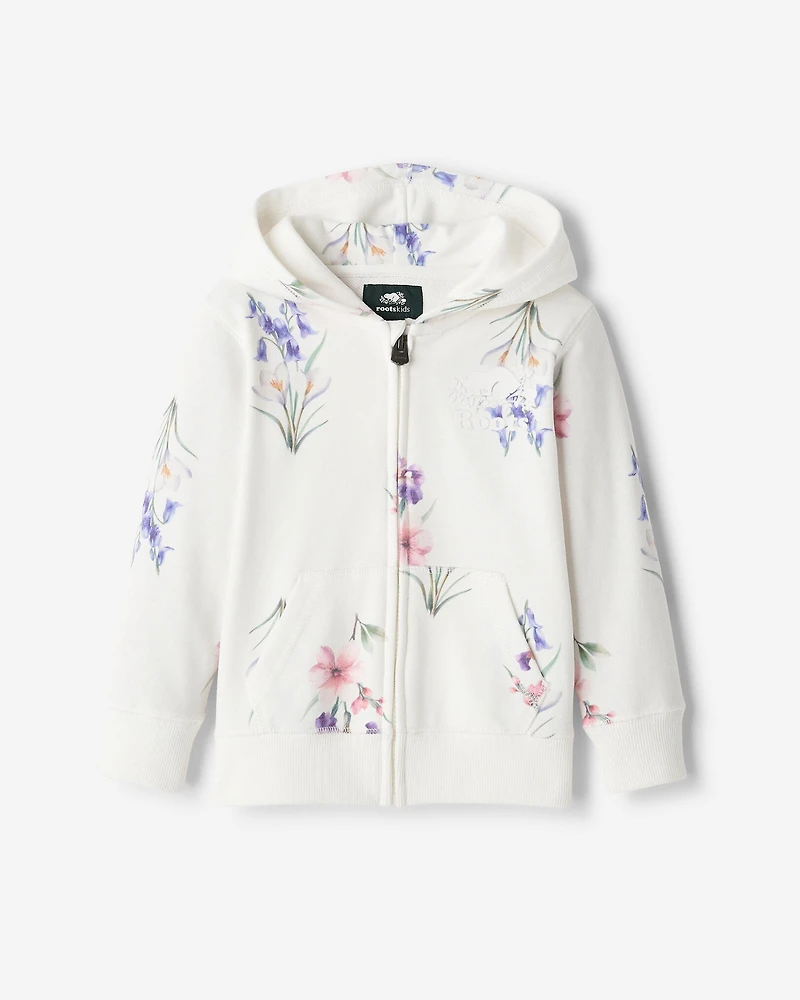 Chandail à capuchon et glissière motif floral Cooper pour tout-petits
