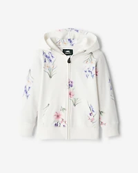 Chandail à capuchon et glissière motif floral Cooper pour tout-petits