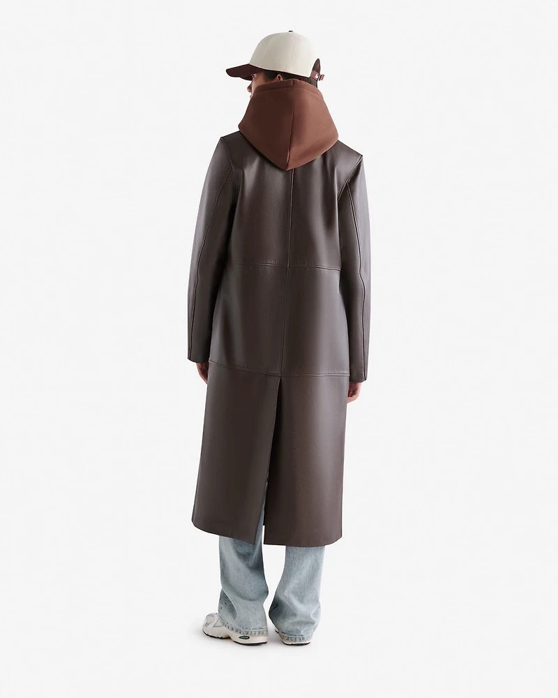Womens Leather Trench Lake