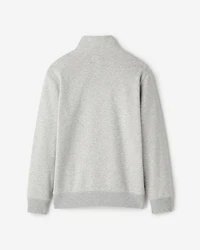 Chandail à glissière un quart original capuchon en jersey bouclette coton bio