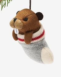 Cabin Stocking Beaver Ornament