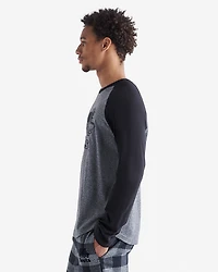 T-shirt à carreaux et manches longues raglan Cooper pour hommes