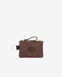 Pochette à glissière en cuir tiss