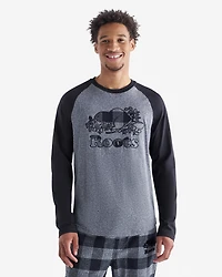 T-shirt à carreaux et manches longues raglan Cooper pour hommes