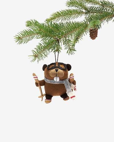 Skiing Beaver Ornament