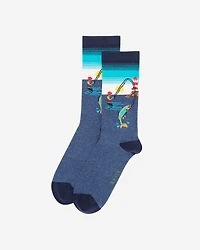 Adult Beaver Canoe Print Sock