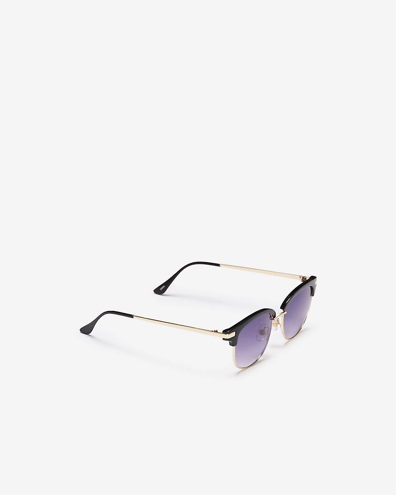 Womens Metal Plastic Clubmaster Sunglasses