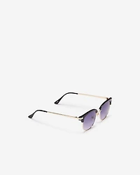 Womens Metal Plastic Clubmaster Sunglasses