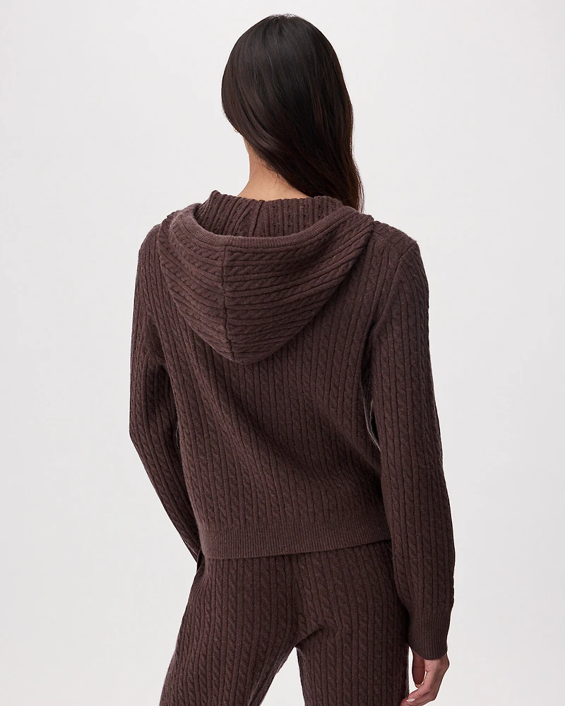Bowen Cable Knit Full Zip Hoodie
