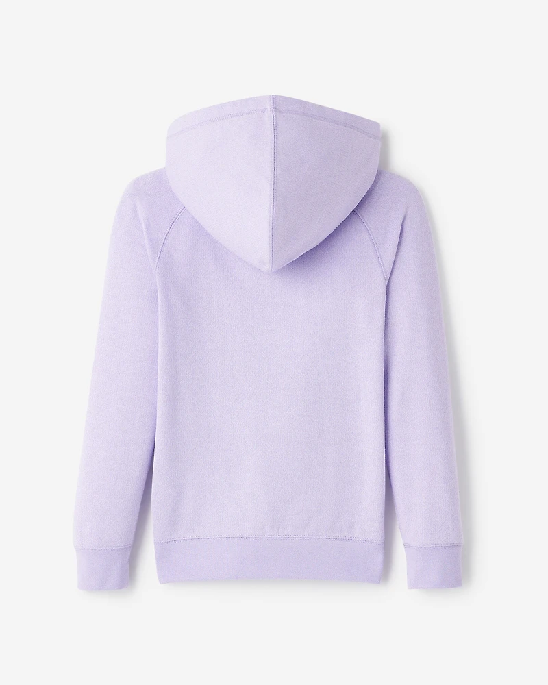 Chandail original à capuchon et glissière en jersey bouclette de coton bio pour enfants