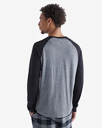 T-shirt à carreaux et manches longues raglan Cooper pour hommes