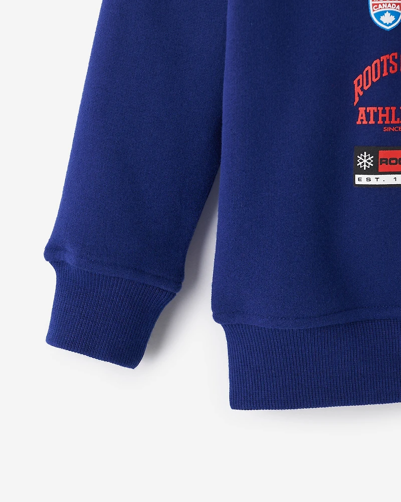 Chandail kangourou à capuchon avec écussons alpins pour tout-petits