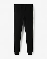 Pantalon ajusté à cheville côtelée en molleton de coton bio pour fille