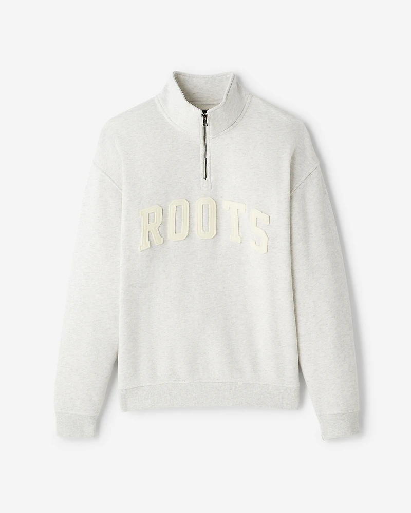 Chandail à demi-glissière avec appliqué Roots