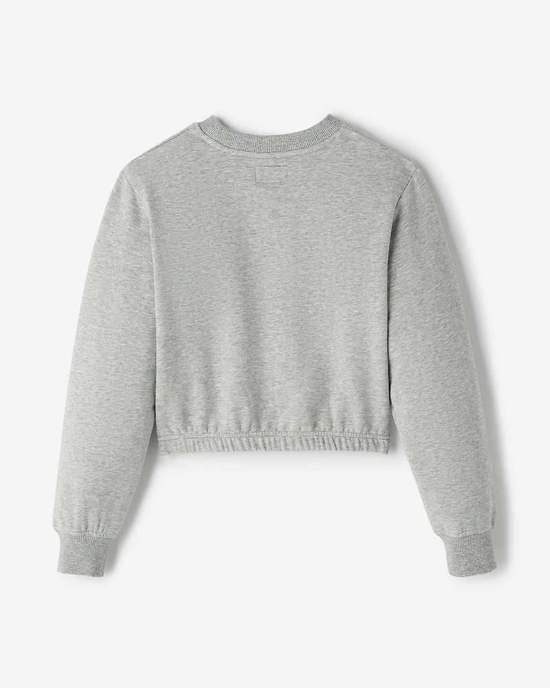 Chandail à col rond douillet cintré pour filles