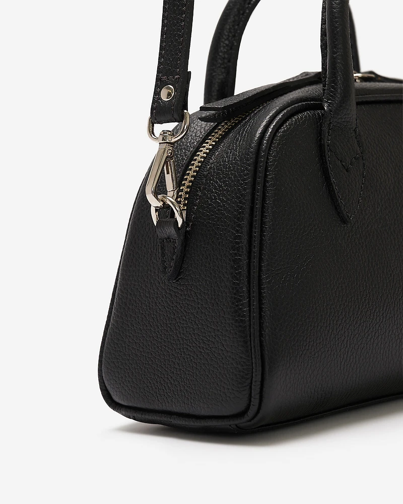 Mini sac à main style bowling en cuir Cervino