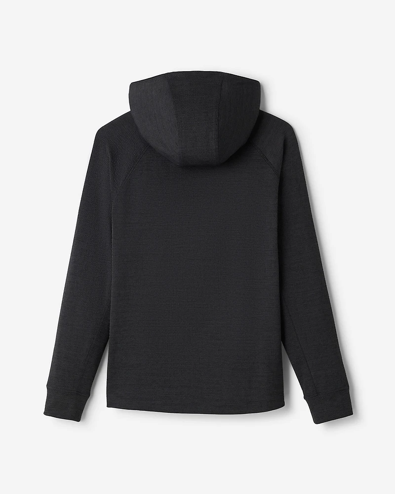 Chandail sport texturé à capuchon et glissière