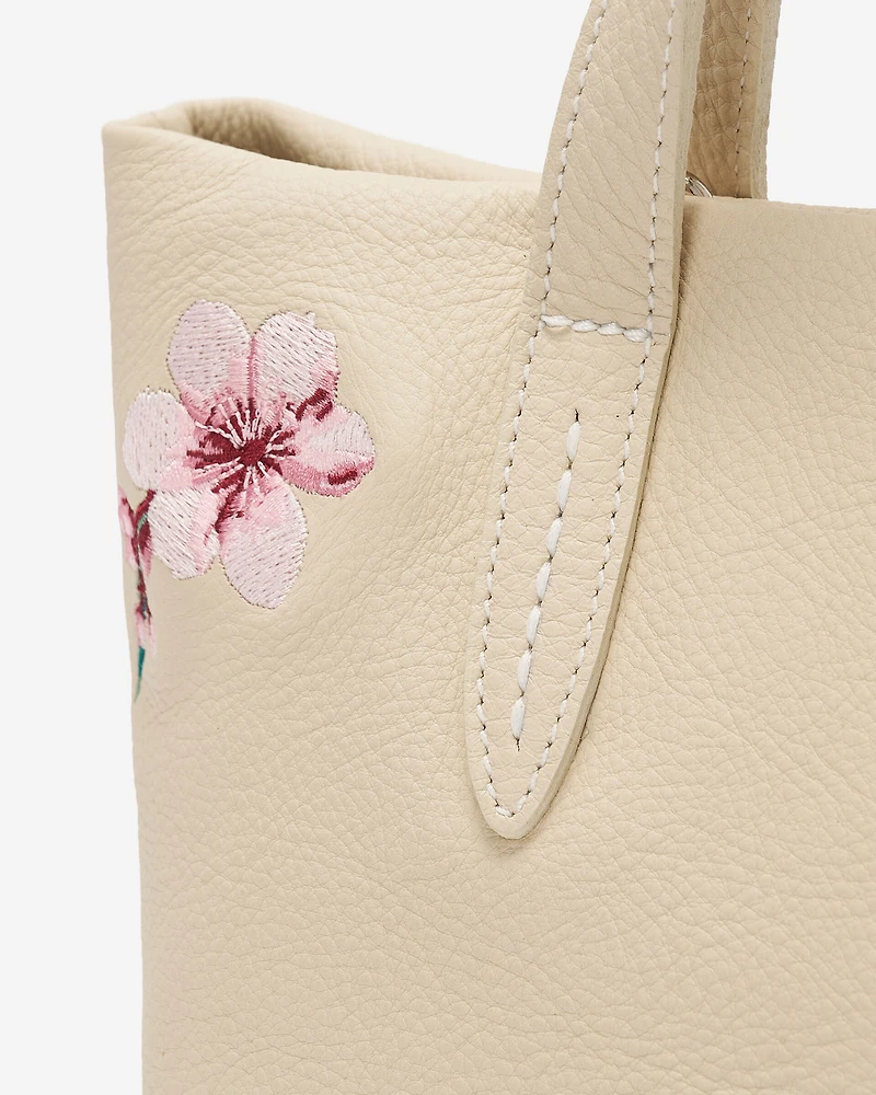 Petit fourre-tout floral en cuir Cloud