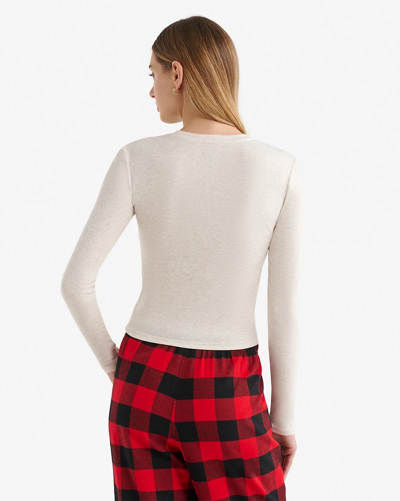 Chandail ajusté à manches longues Temps des fêtes pour femmes