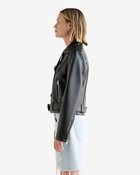 Blouson style moto classique en cuir Navigator