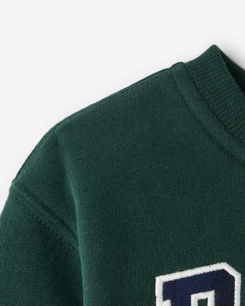 Chandail à col rond avec appliqué carreaux pour bébés