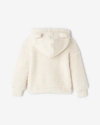 Chandail à capuchon et glissière en molleton style mouton Creekside pour tout-petits