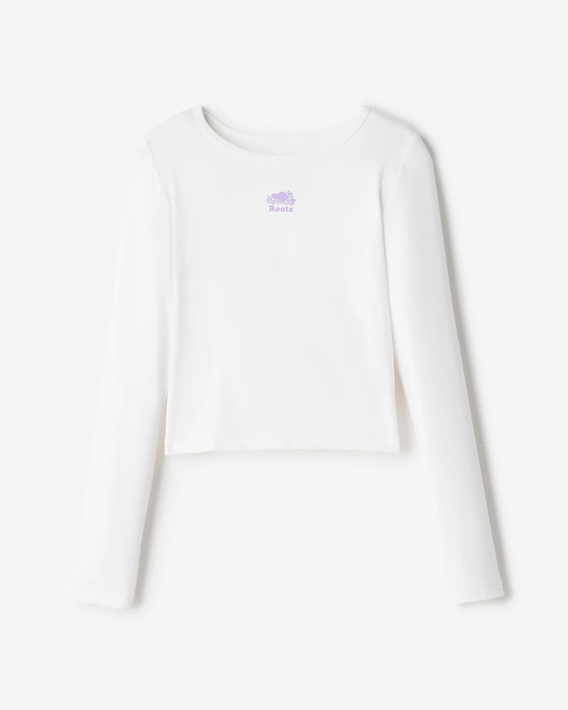 T-shirt sport à ourlet tulipe ajusté pour filles